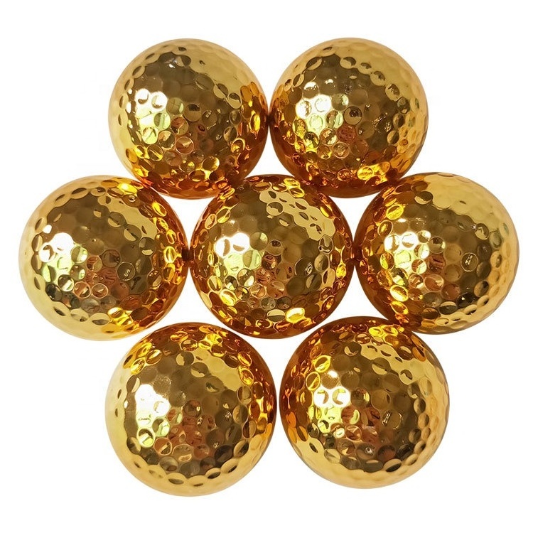 CHENGMO SPORTS Hot Sale Wholesale Bulk Practice 2 pieces golf ball custom girt box top quality gold plated golf ball