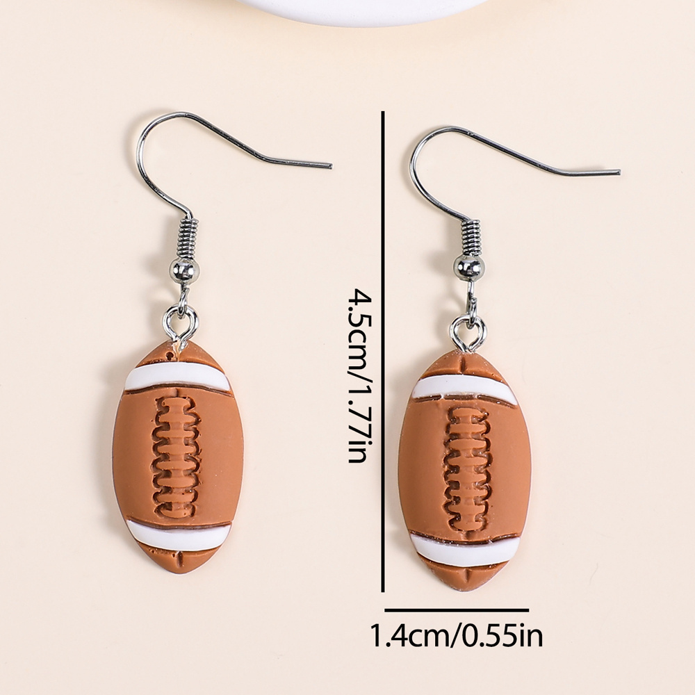 CN 2023 Fashion Wholesale  Sport Earrings for Women Resin Cartoon Ball Pendant Hoop Earrings