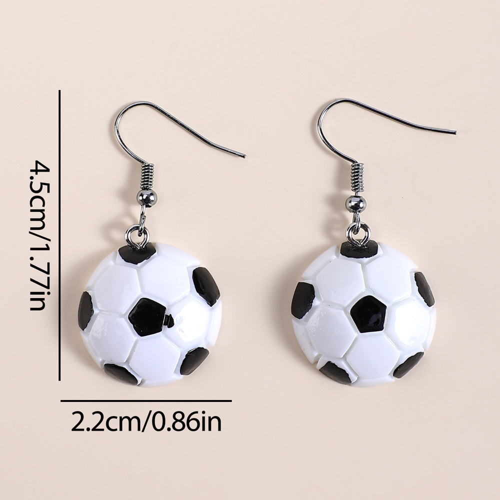 CN 2023 Fashion Wholesale  Sport Earrings for Women Resin Cartoon Ball Pendant Hoop Earrings