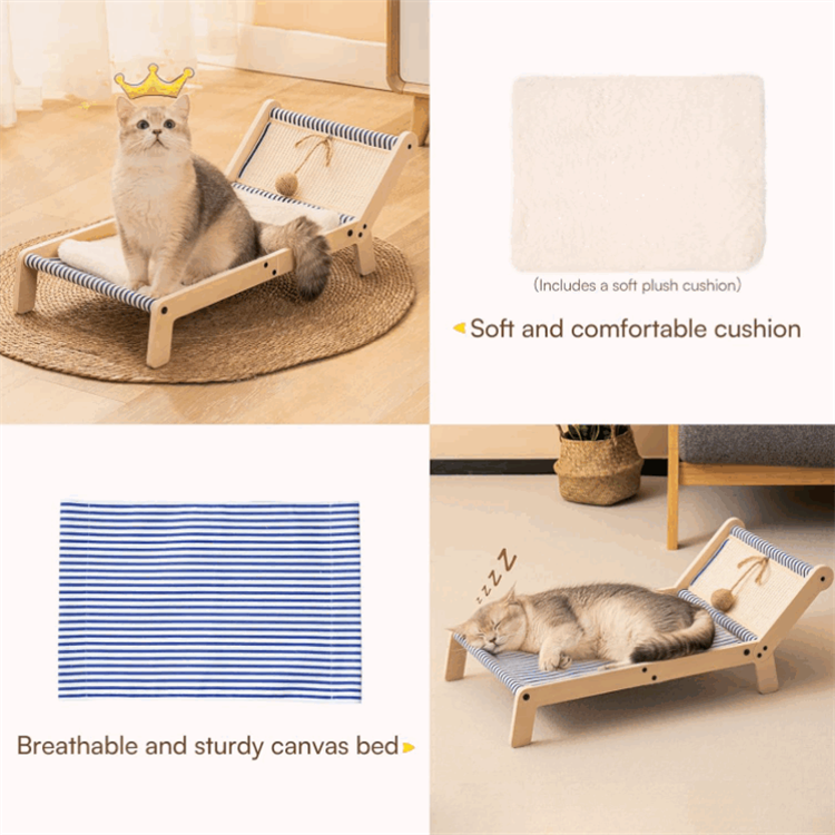 Cat Hammock Bed Indoor Scratcher Cat Lounger Mini Beach Chair Cat Hammock Bed