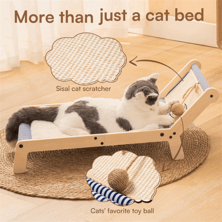 Cat Hammock Bed Indoor Scratcher Cat Lounger Mini Beach Chair Cat Hammock Bed