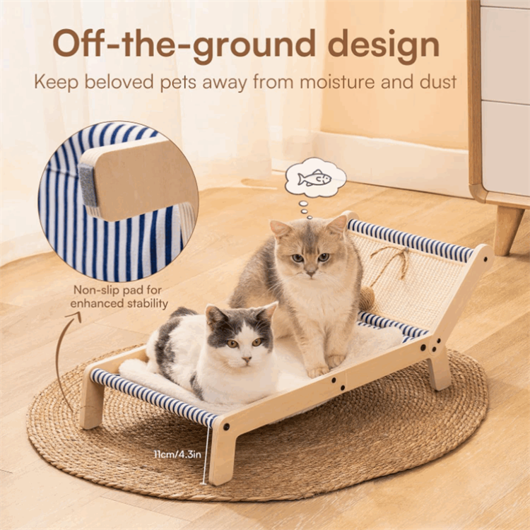 Cat Hammock Bed Indoor Scratcher Cat Lounger Mini Beach Chair Cat Hammock Bed