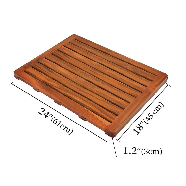 factory direct wholesale teak wood bath mat shower mat non slip for bathroom