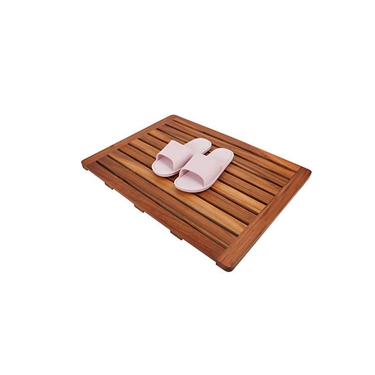 factory direct wholesale teak wood bath mat shower mat non slip for bathroom