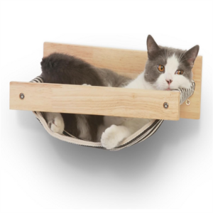 Wooden Cat Wall Furniture Cat Wall Shelves Cat Hammock Wall Mounted for Sleeping Playing