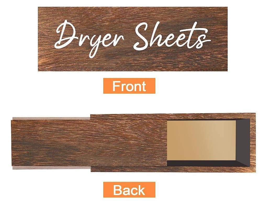 Dark Brown Wooden Dryer Sheet Dispenser for Laundry Room Decor Dryer Sheet Holder Dryer Sheet Container