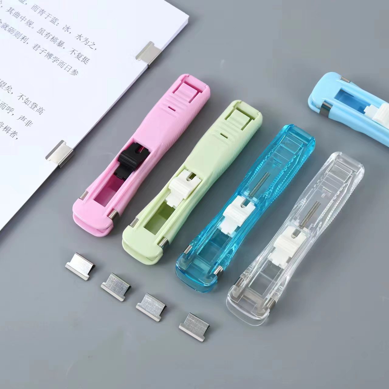 Transparent clip pusher spare supplementary information file sorting student test paper snack sealing binder