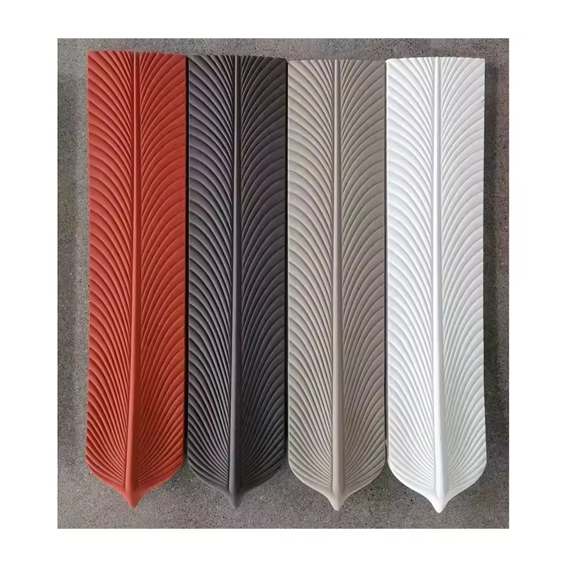 Culture Lightweight Waterproof Fire resistant Faux Polyurethane Decorative Pu Feather Wall Pu Stone Panel Tiles For Interior