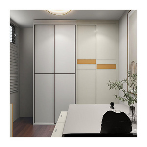 Modern Storage Wardrobe Wooden Latest Home Bedroom Furniture With Sliding Doors Closet And Corner Bookshelf