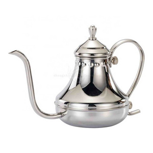 China Wholesale 480ml Arabic Coffee Pot Pour Over arabic sliver golden tea pot coffee kettle