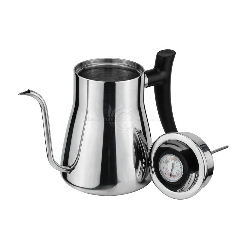 Fixed Thermometer Stainless Steel Gooseneck Kettle Pour Over Coffee Tea Pot