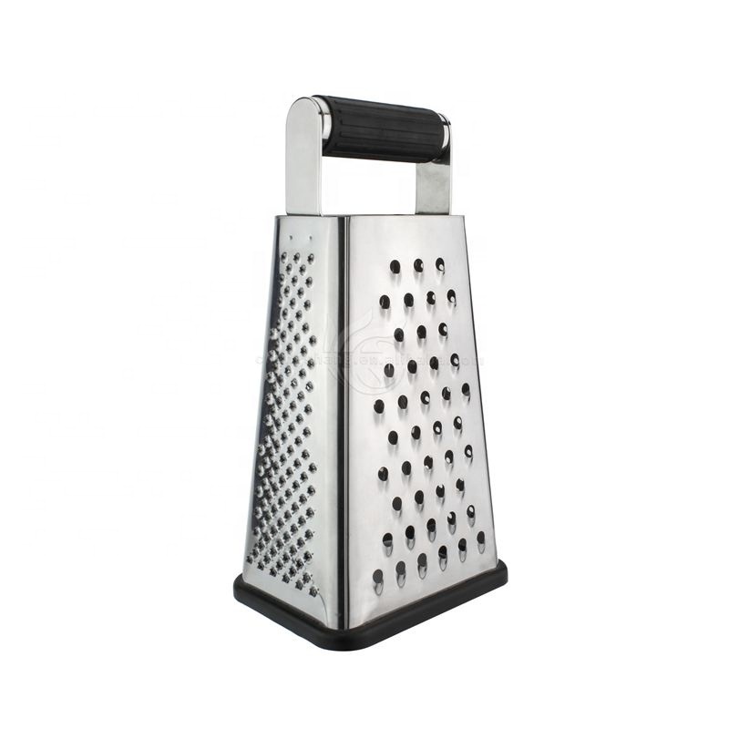 Professional Box Grater Stainless Steel with 4 Sides Best for Parmesan Cheese Vegetables Ginger Food Kitchen Grater