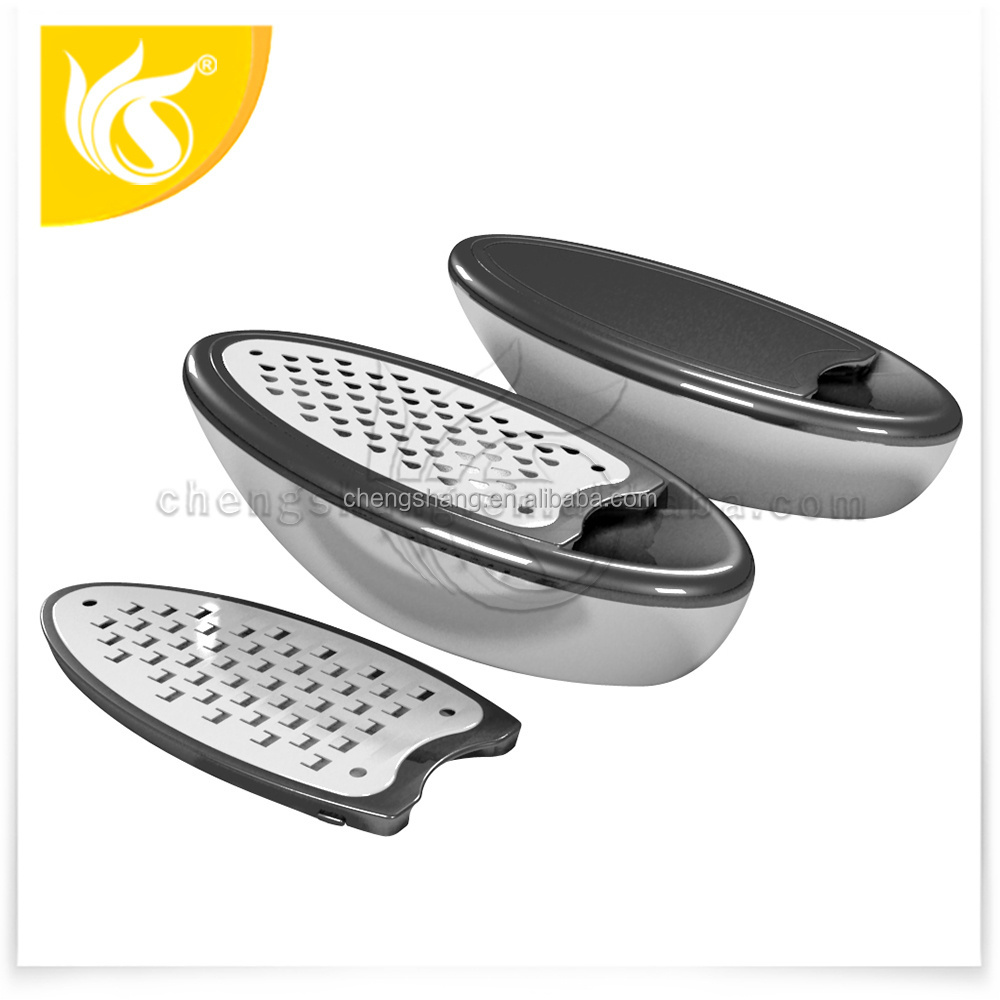 Mini Box Grater Parmesan Cheese Lemon Garlic Ginger Chocolate Stainless Steel Coarse & Fine Grater Food Storage Container & Lid