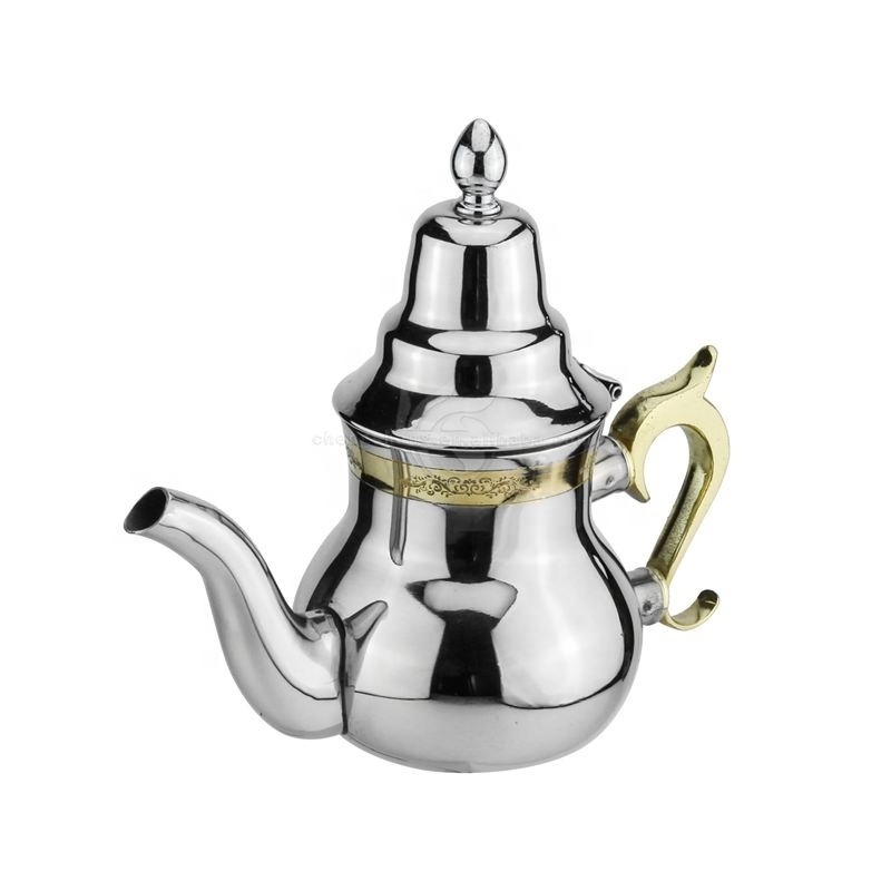 Wholesale Arabic Warmer High Quality 3-size Metal Stainless Steel Antique Teapots