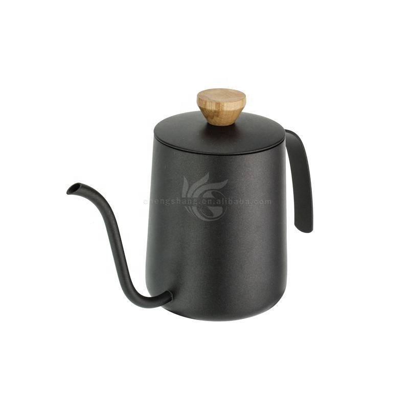 Black Long Narrow Spout Tea Kettle Coffee Tea Pot Stainless Pour Over Drip Coffee Tea Pot Gooseneck