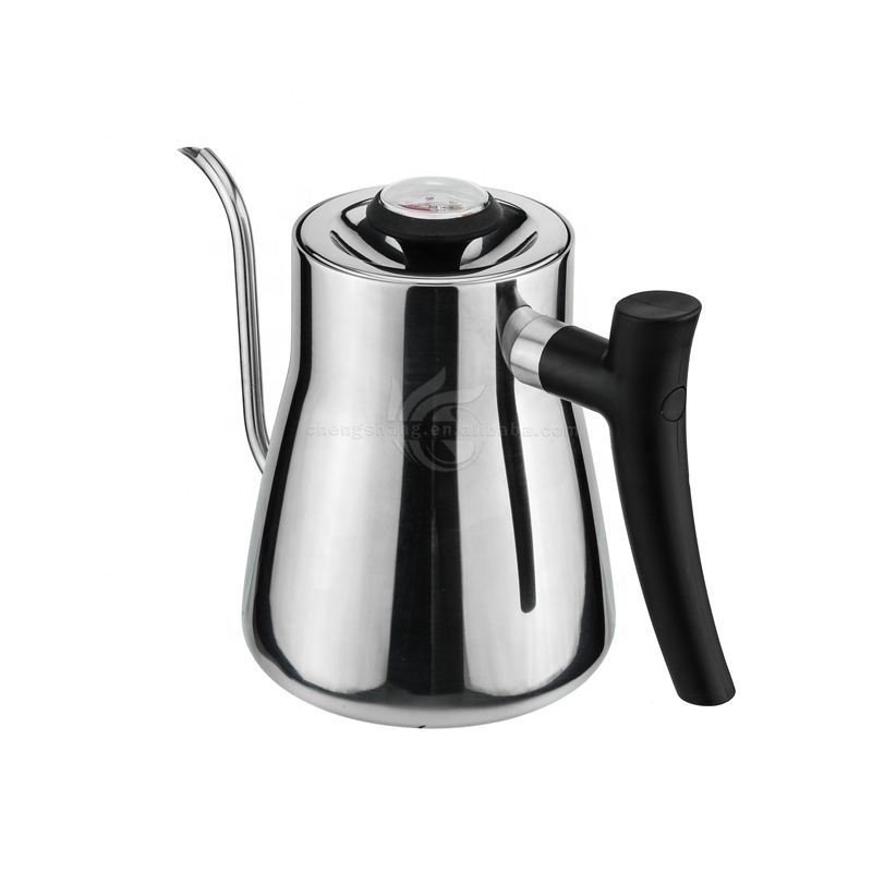 Fixed Thermometer Stainless Steel Gooseneck Kettle Pour Over Coffee Tea Pot