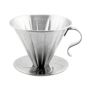 Perforated Drip Reusable Coffee Filter Cup Pour Over Coffee Filter Dripper Portable Custom Metal Stainless Steel Coffee Filter