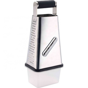 Professional Box Grater Stainless Steel with 4 Sides Best for Parmesan Cheese Vegetables Ginger Food Kitchen Grater