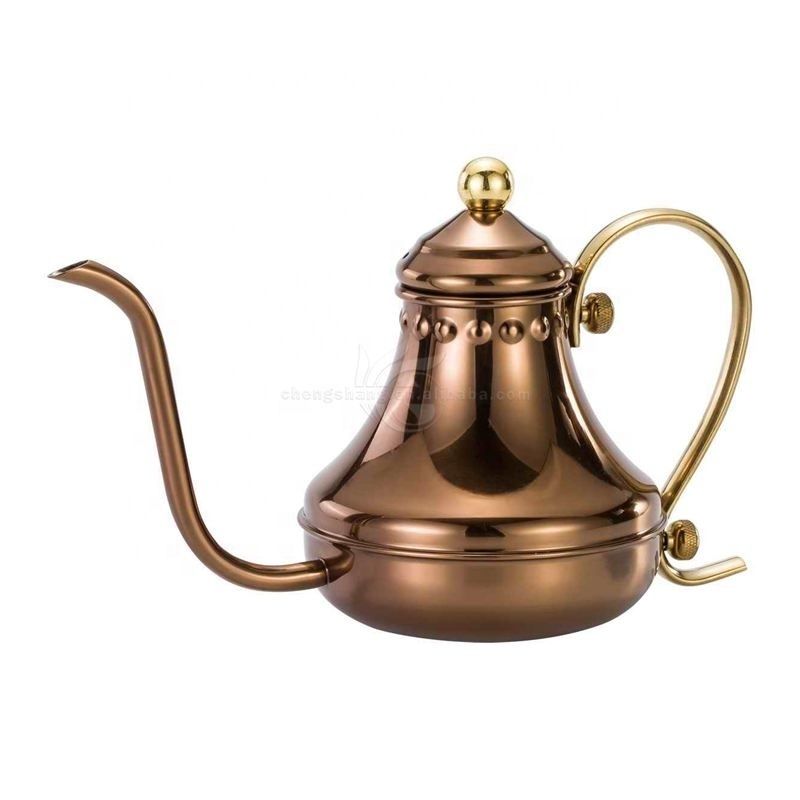 China Wholesale 480ml Arabic Coffee Pot Pour Over arabic sliver golden tea pot coffee kettle