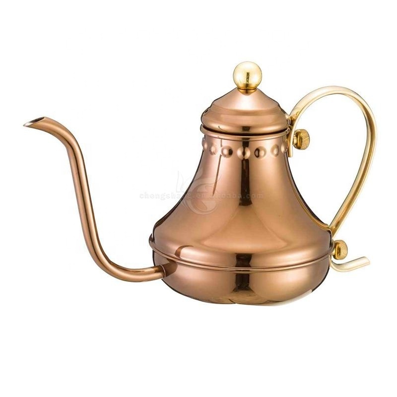 China Wholesale 480ml Arabic Coffee Pot Pour Over arabic sliver golden tea pot coffee kettle