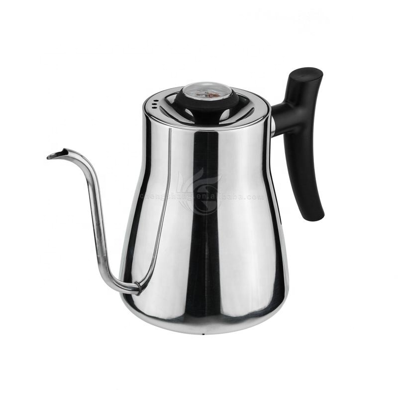 Fixed Thermometer Stainless Steel Gooseneck Kettle Pour Over Coffee Tea Pot