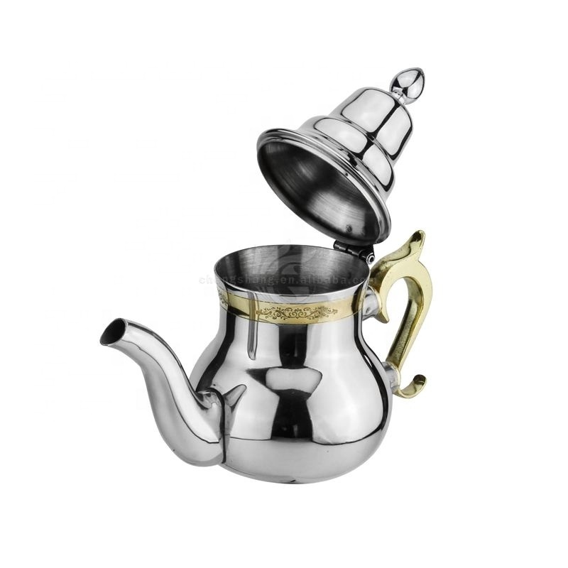 Wholesale Arabic Warmer High Quality 3-size Metal Stainless Steel Antique Teapots