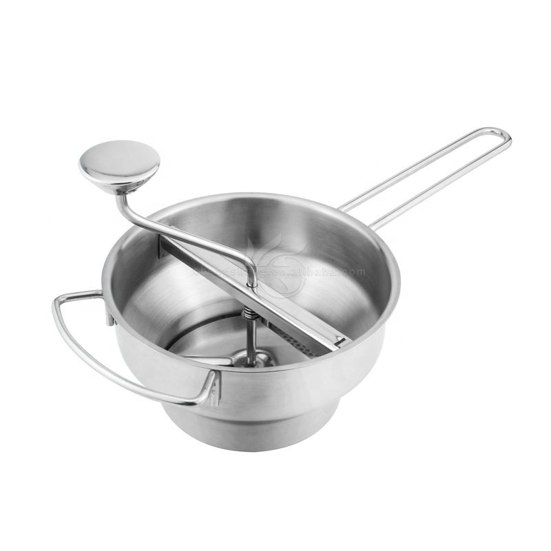 Wholesale Deluxe Stainless steel Healthy Manual Food Mill Cookware, 2 Quart Capacity, 3 Milling Discs, Dishwasher Safe