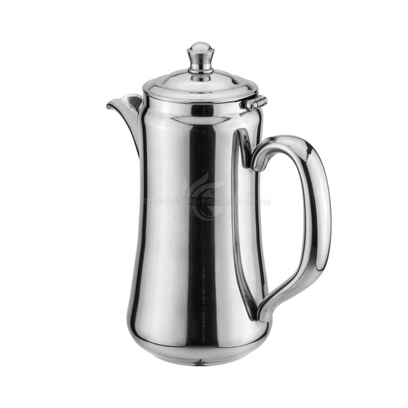 Modern promotional tall stainless steel silver coffee japanese tea pot and kettle set Classic teapot