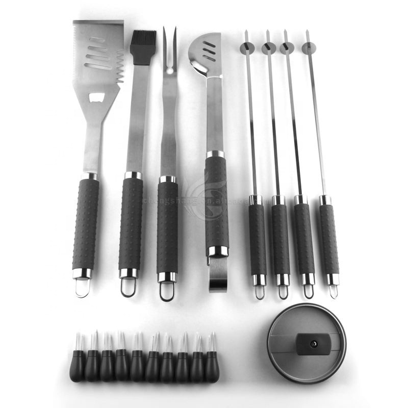 Barbeque Tool Box Spatula, Tongs, Forks, and Basting Brush BBQ Tool Set Grilling Accessories Kit