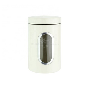 Airtight Tea Coffee Sugar Flour Canisters Colorful Stainless Steel and Window Glass Kitchen Food Storage Container