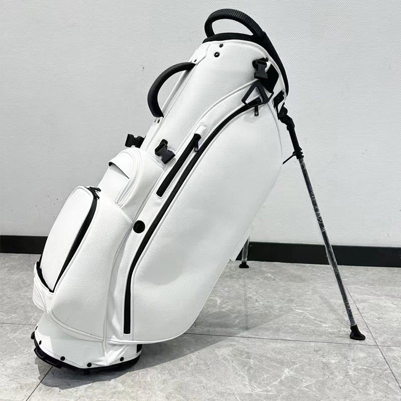 Custom Logo golf bag  PU leather white Waterproof Lightweight carry stand golf bag for mens