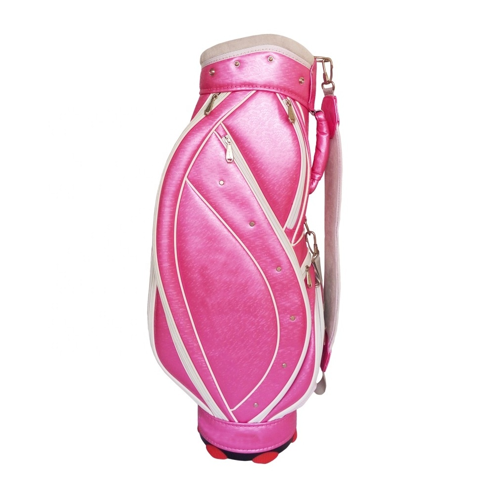 Wholesale Professional golf tour staff bag Pink golf bag staff Womens custom golf staff bags Ladies