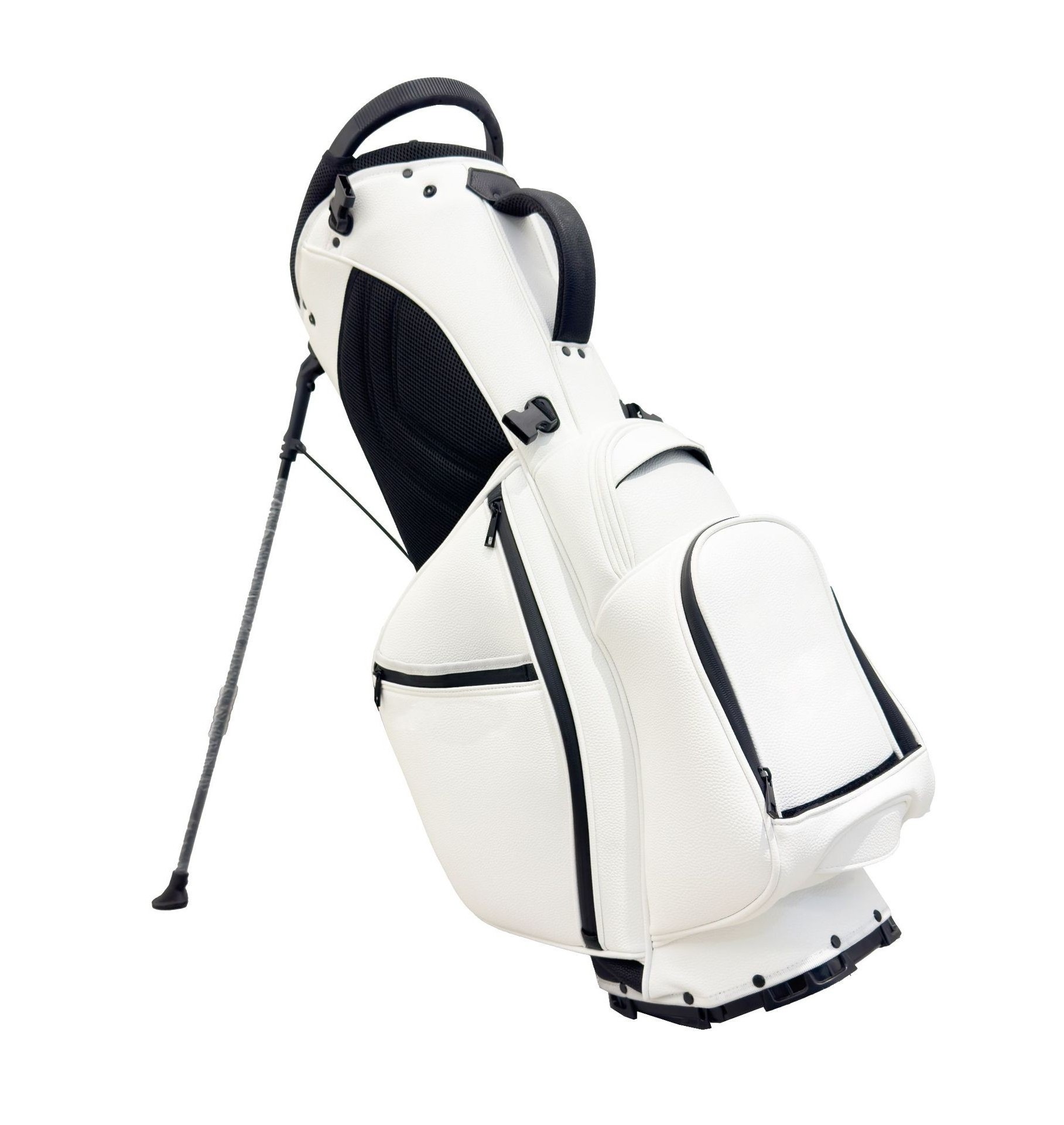 Chengsheng Deluxe White and Pink Gold Stand Bag Pu Leather Waterproof Golf Bag With High Quality Custom logo for men and ladies