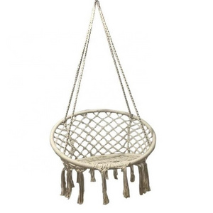 Rope Swing Chair Macrame Hanging Hammock Seat Columpio Swing Indoor Outdoor Patio Chair macrame swing