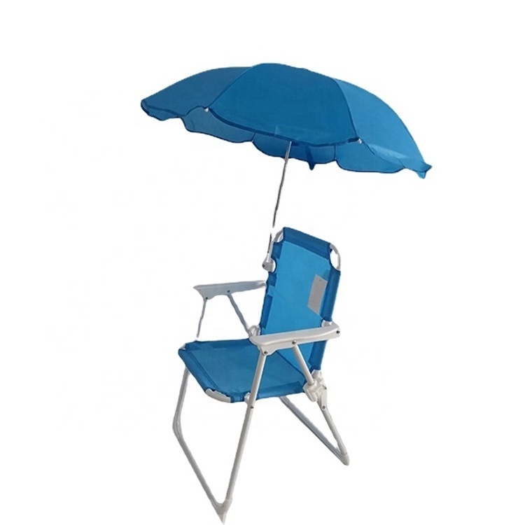 OEM Kids Easy Foldable Beach Chair Umbrella Easy Take Outdoor Lightweight Baby Folding Camping Chair Moon Chairs With Umbrella