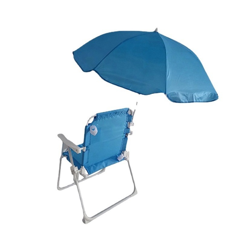 OEM Kids Easy Foldable Beach Chair Umbrella Easy Take Outdoor Lightweight Baby Folding Camping Chair Moon Chairs With Umbrella