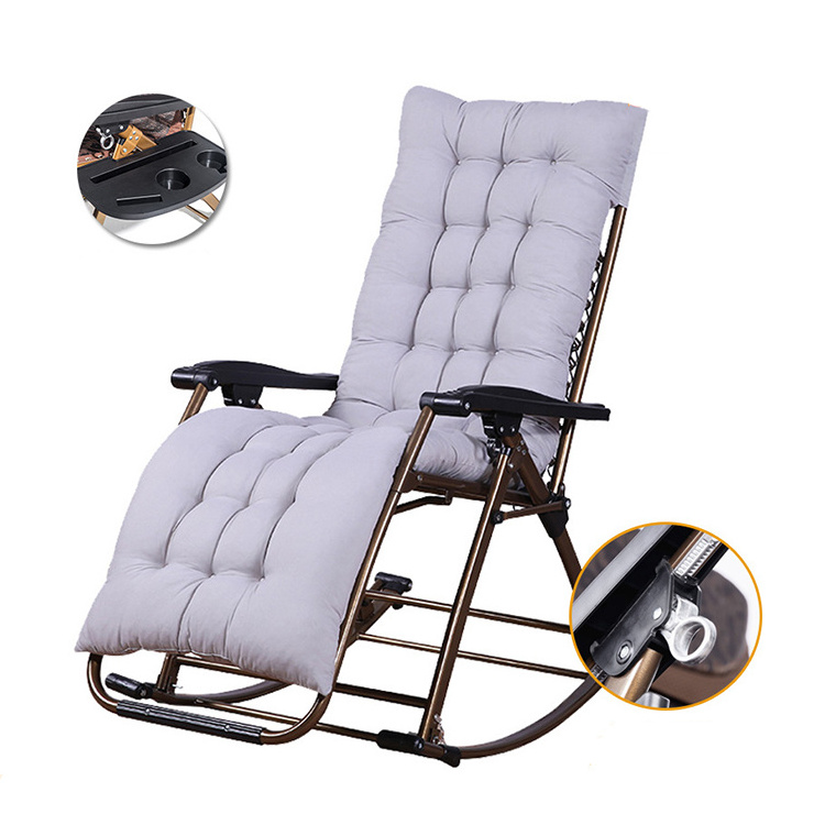 Folding Beach Rocking Chair zero gravity single folding sleeping chair recliner adult leisure elderly   camping lounger Chair