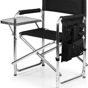 Lightweight Wholesale Custom Folding Director Chair With Side Table and with headrest Canvas Deluxe Portable Director Chairs