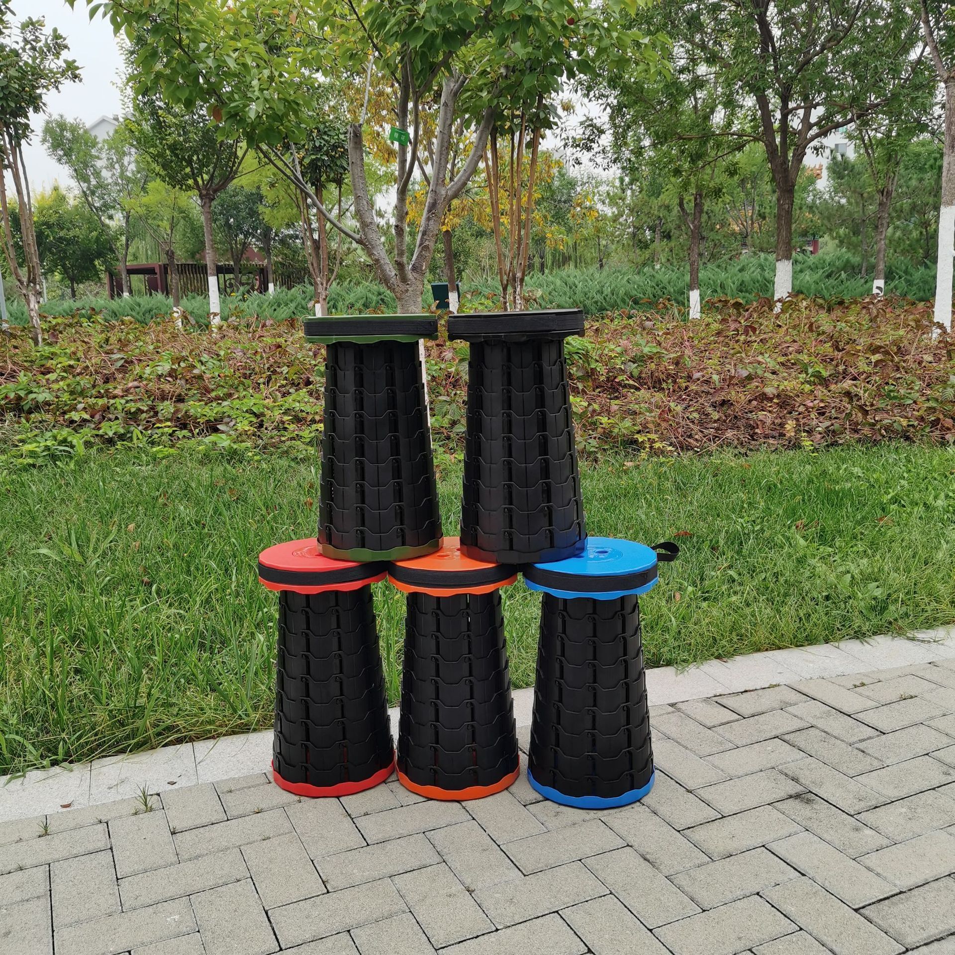 2023 Upgraded Outdoor Garden Plastic Pocket Portable Telescopic Stool Extension Retractable Folding Stool