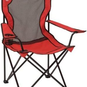 Broadband Mesh Quad Camping Chair, Cooling Mesh Back with Cup Holder, Adjustable Arm Heights, & Carry Bag; Supports up to 250lbs