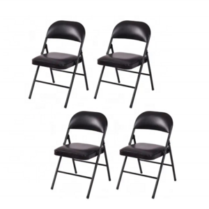 Wholesale cheap commercial stackable black metal folding chair wedding party events home  furniture folding metal chair