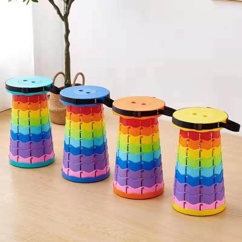 2023 Upgraded Outdoor Garden Plastic Pocket Portable Telescopic Stool Extension Retractable Folding Stool