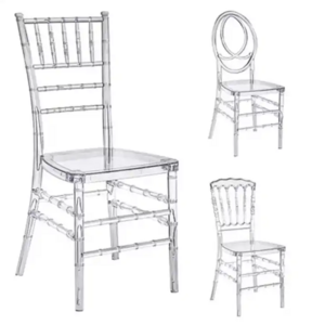 Wholesale hotel Transparent Polycarbonate Crystal Resin Plastic Event Acrylic Wedding Chiavari Chair Plastic PC Bamboo Chair