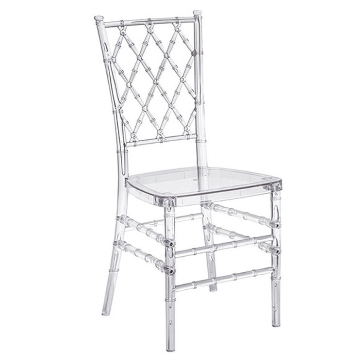 Hot Sale Clear Transparent Resin Chiavari Chair Plastic Crystal  Acrylic Wedding  event Chair Wholesale Phoenix Napoleon Chair