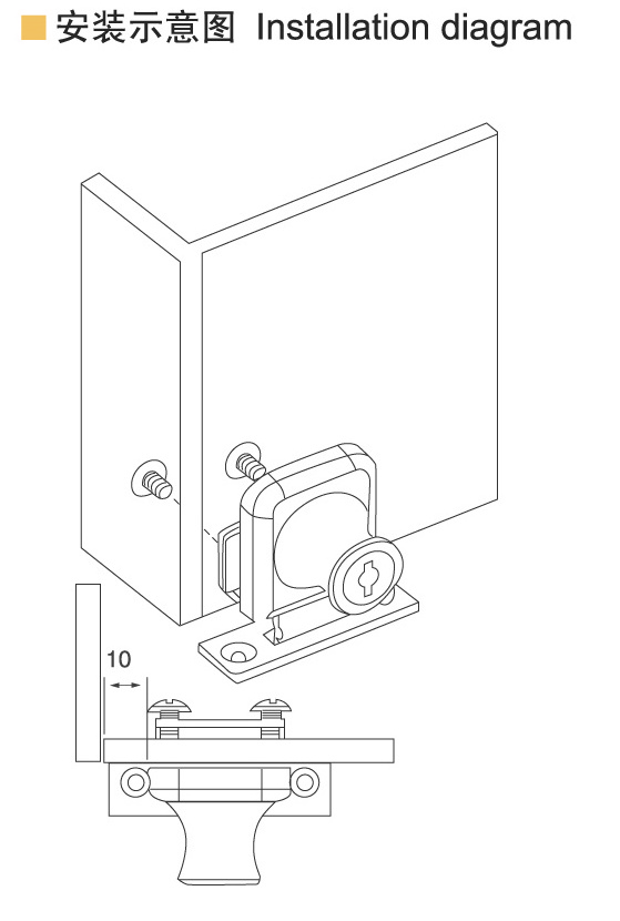 Office Furniture Cabinet Single Glass Door Lock