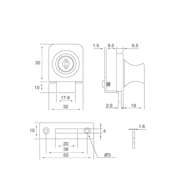 Office Furniture Cabinet Single Glass Door Lock