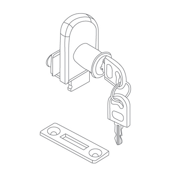 Office Furniture Cabinet Single Glass Door Lock