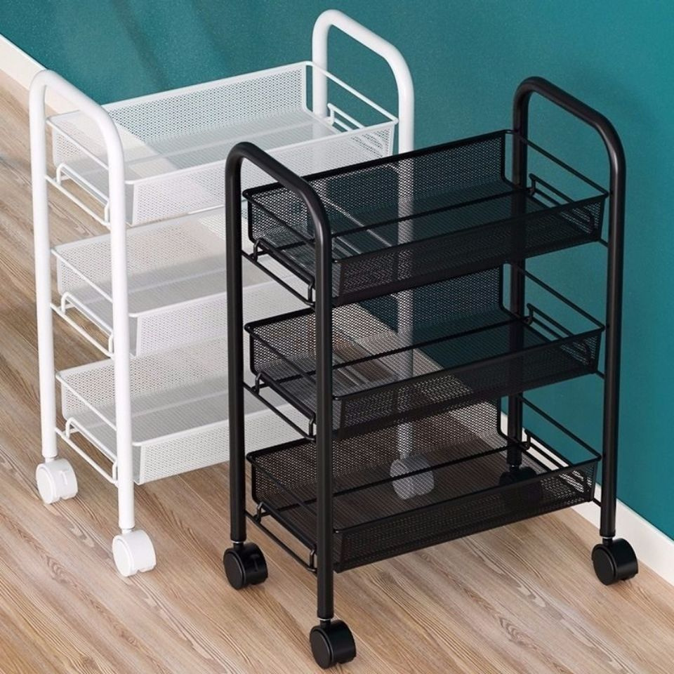 Simple standing design  rolling practical trolley  metal storage rack  clothing storage rack  kitchen storage rack  with handle