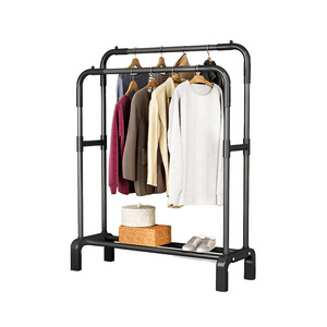 Wholesale living room metal double pole coat hanger bracket coat hanger multi functional coat hanger shoe rack