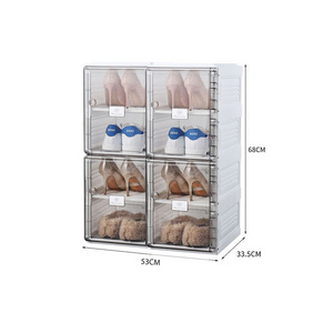 shoe racks stands plastic stackable pull out shoe box transparent box storage holders shoes rack Assemblable storage convenient